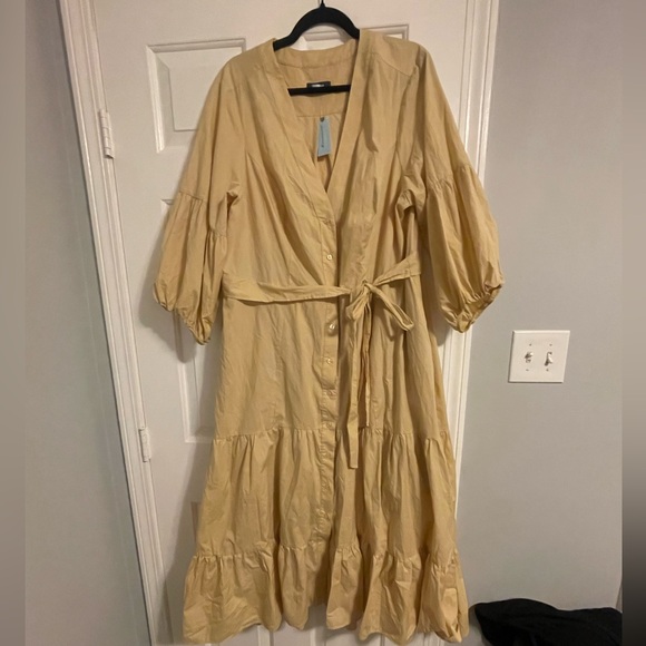 Maeve Anthropologie Beige Button Up Dress, Size 20W NWT - Picture 2 of 4